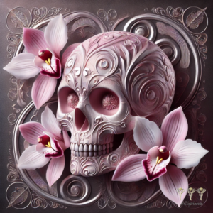 Pink skull with Pink Cataleya