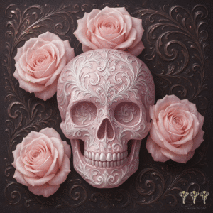 Pink Sugar Skull with Roses